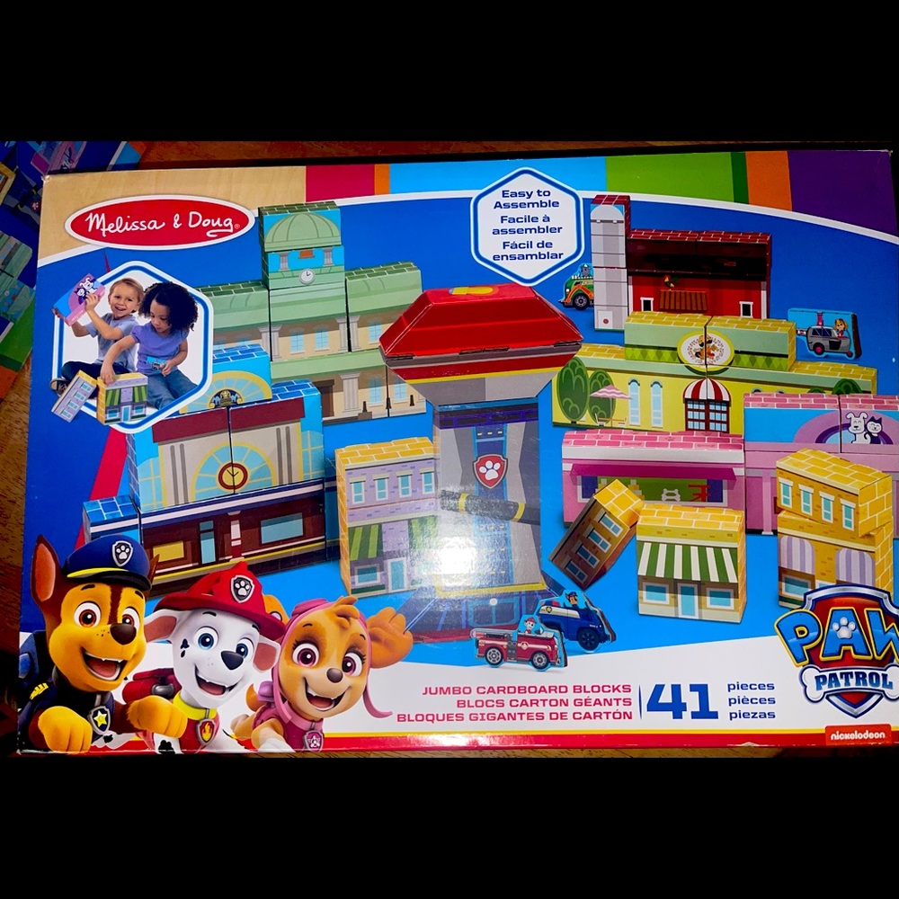 Melissa and Doug Paw Patrol Cardboard Blocks. New in box.
